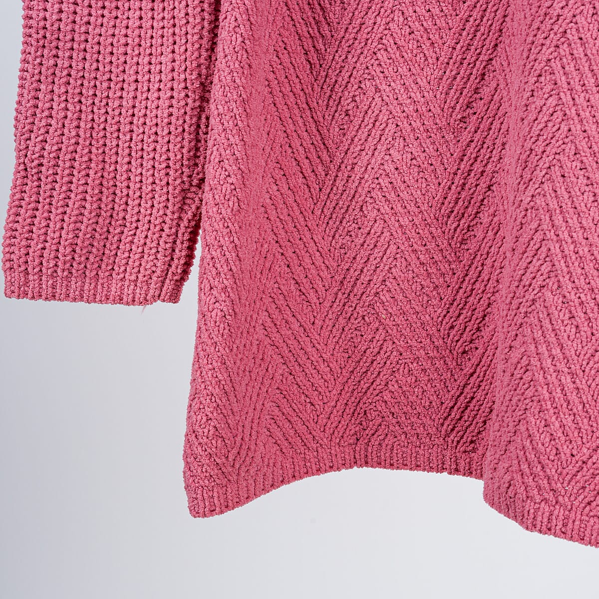 LOVE RYAN Fuchsia Knitted Chenille Sweater - M image number 3