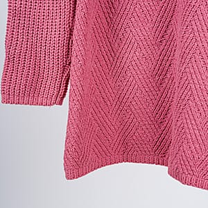 LOVE RYAN Fuchsia Knitted Chenille Sweater - M