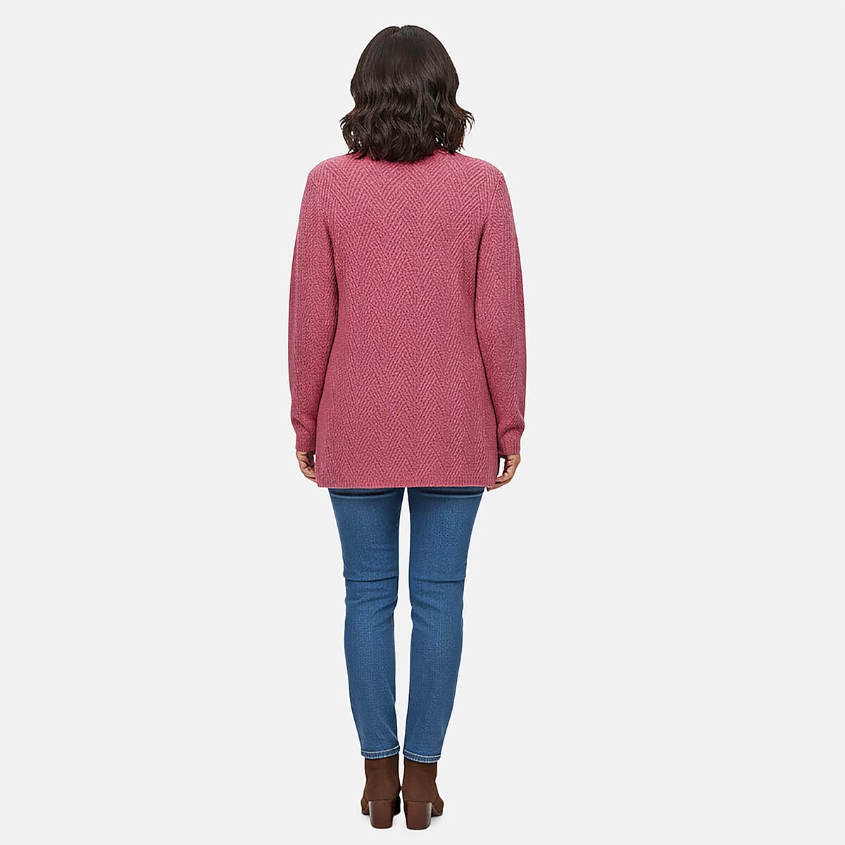 LOVE RYAN Fuchsia Knitted Chenille Sweater - S image number 1