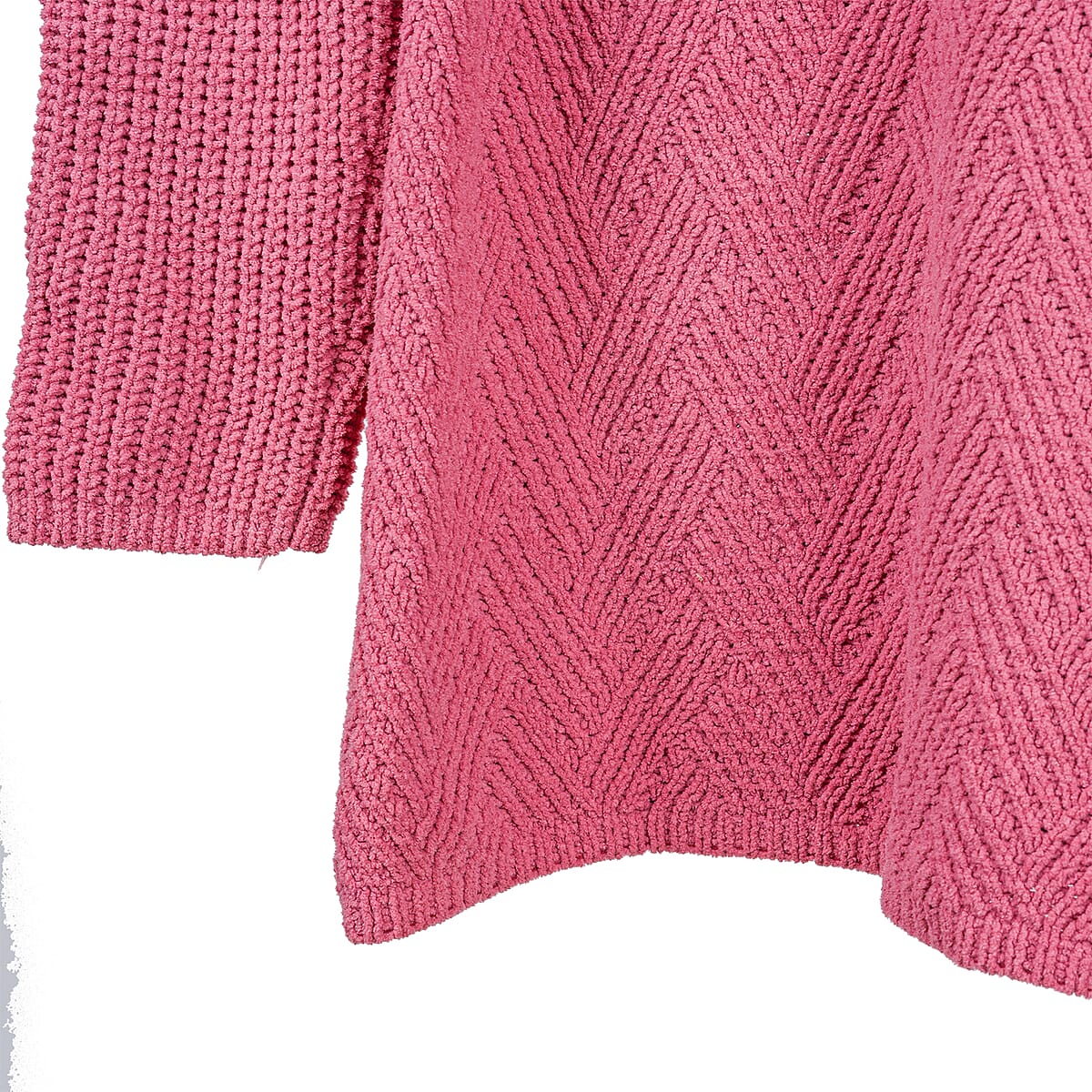 LOVE RYAN Fuchsia Knitted Chenille Sweater - S image number 3