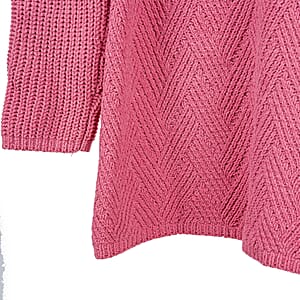 LOVE RYAN Fuchsia Knitted Chenille Sweater - S