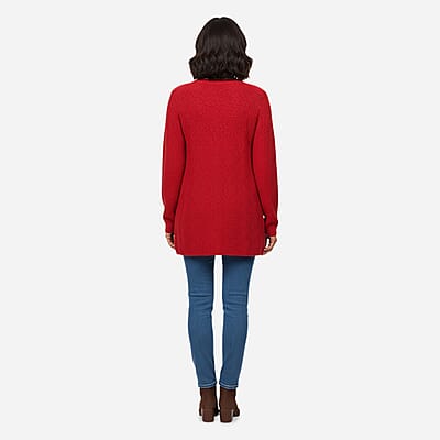 LOVE RYAN Red Knitted Chenille Sweater - S
