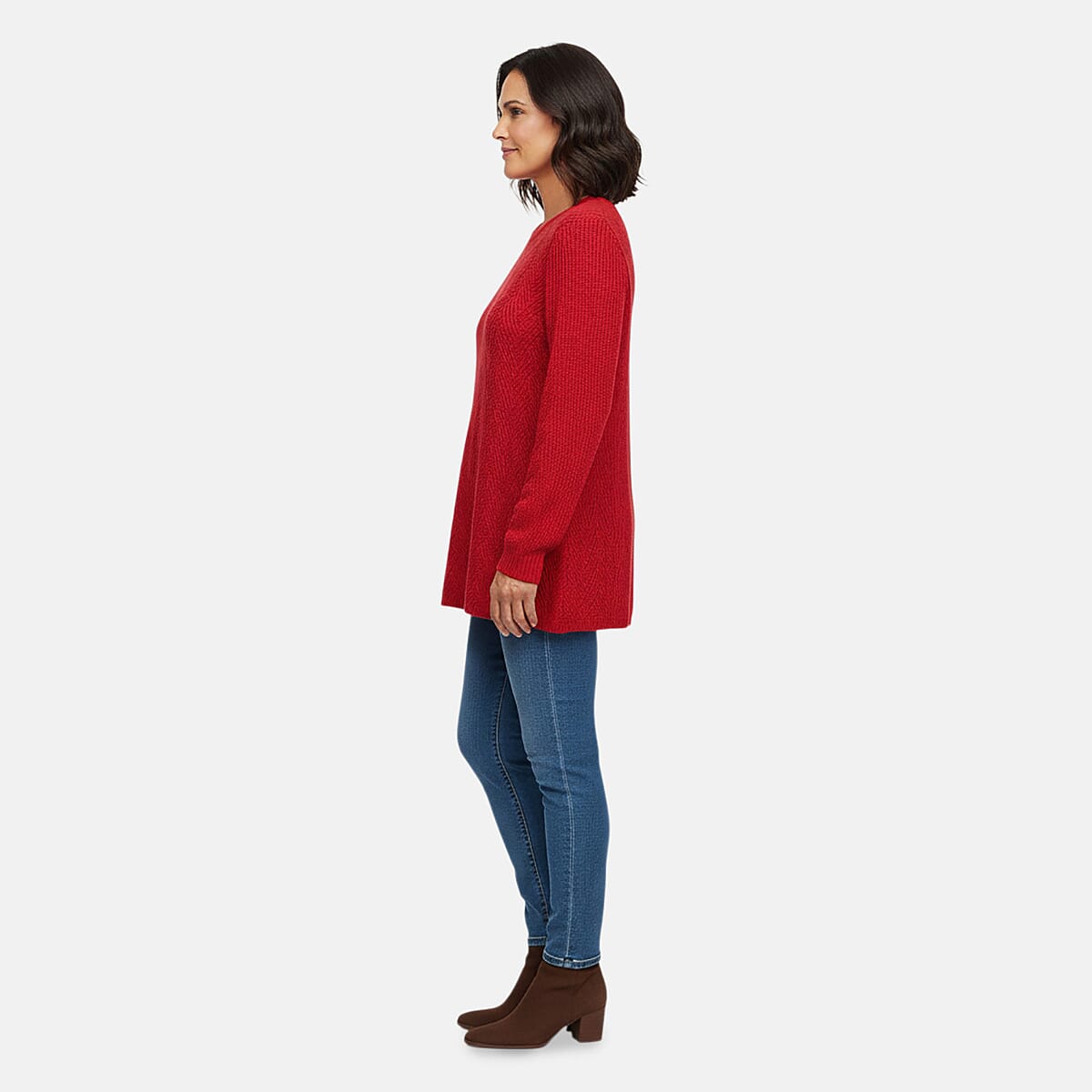 LOVE RYAN Red Knitted Chenille Sweater - S image number 2