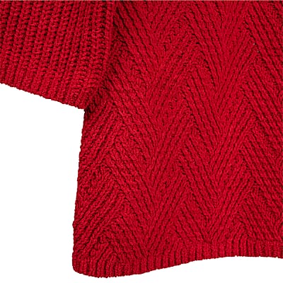 LOVE RYAN Red Knitted Chenille Sweater - S