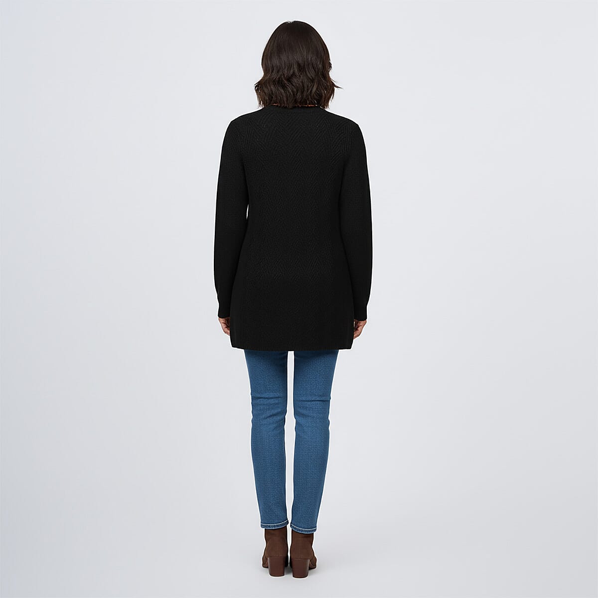 LOVE RYAN Black Knitted Chenille Sweater - XL image number 2