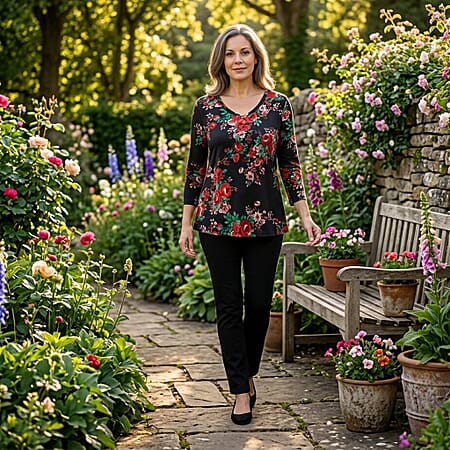 Black Dark Floral / S - Product card gallery slide 2 (10178281242937)