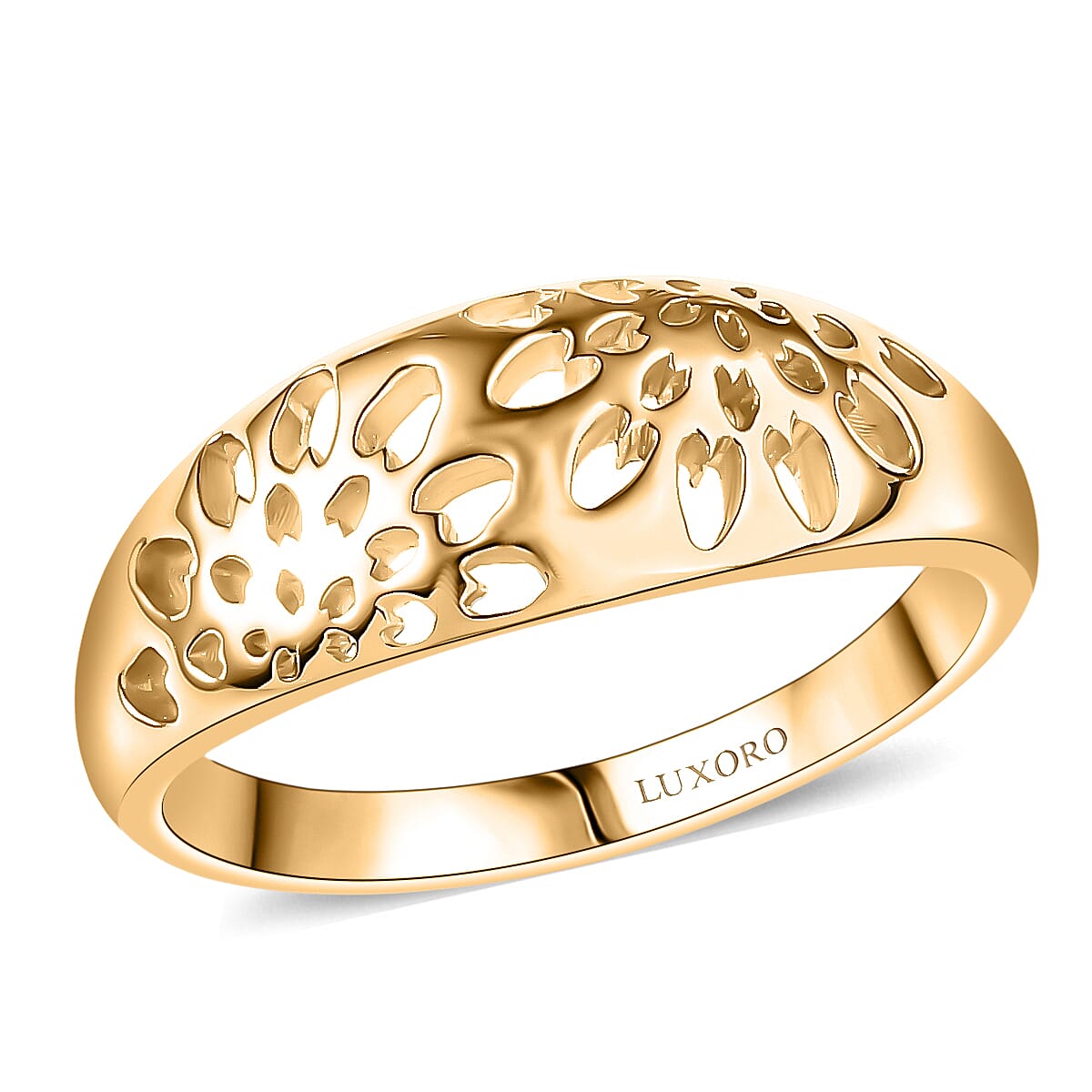 Luxoro Bold Flower Ring in 10K Yellow Gold  (Size 6.0) 2.90 Grams image number 0