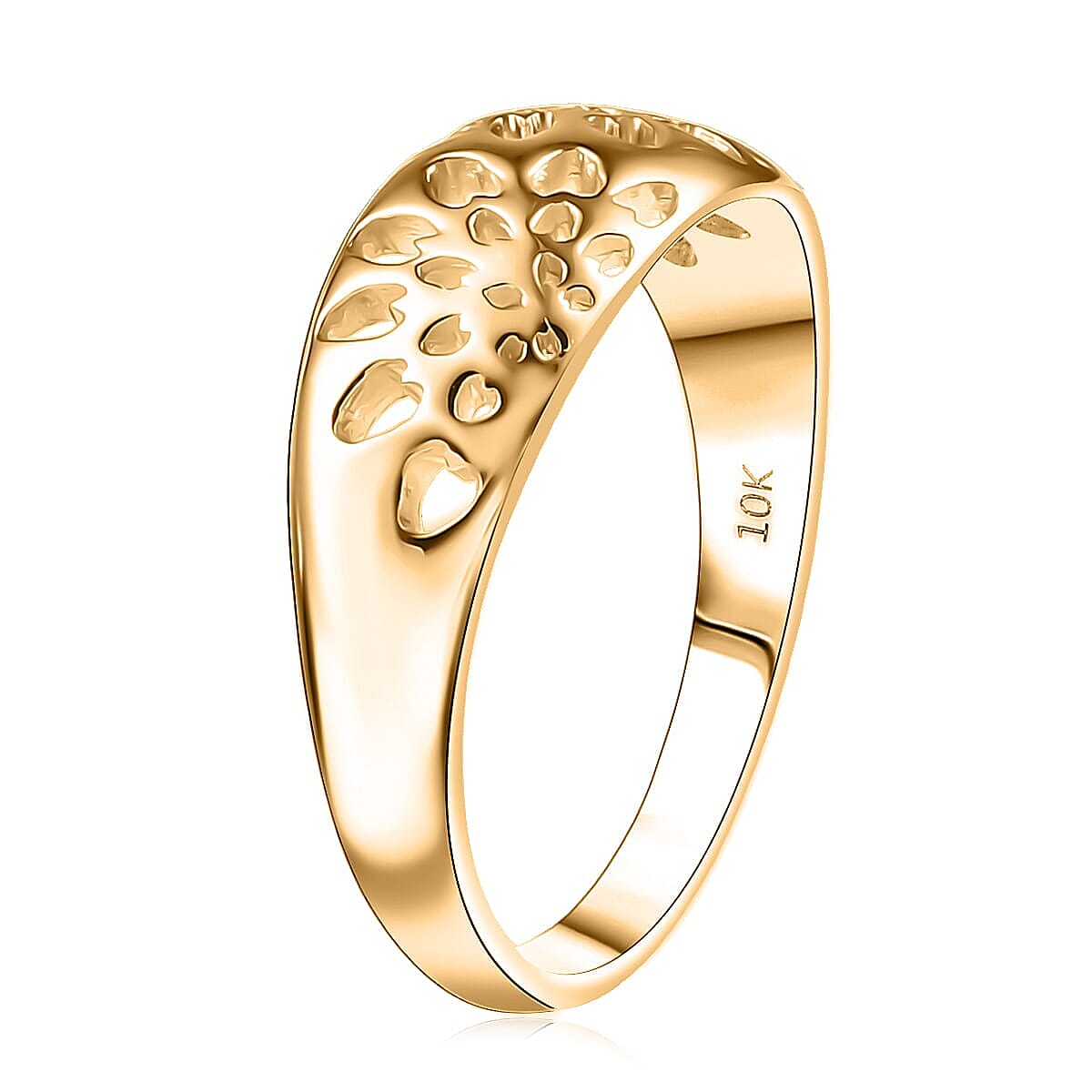 Luxoro 10K Yellow Gold Bold Flower Ring 2.90 Grams (Size 9.0) image number 3