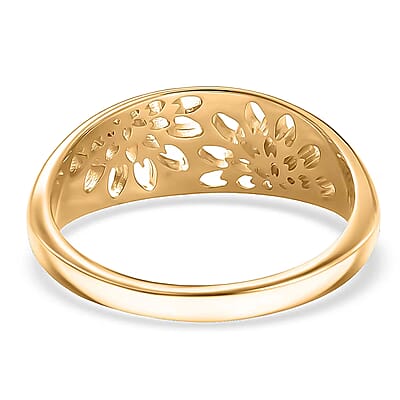 Luxoro 10K Yellow Gold Bold Flower Ring 2.90 Grams (Size 9.0)