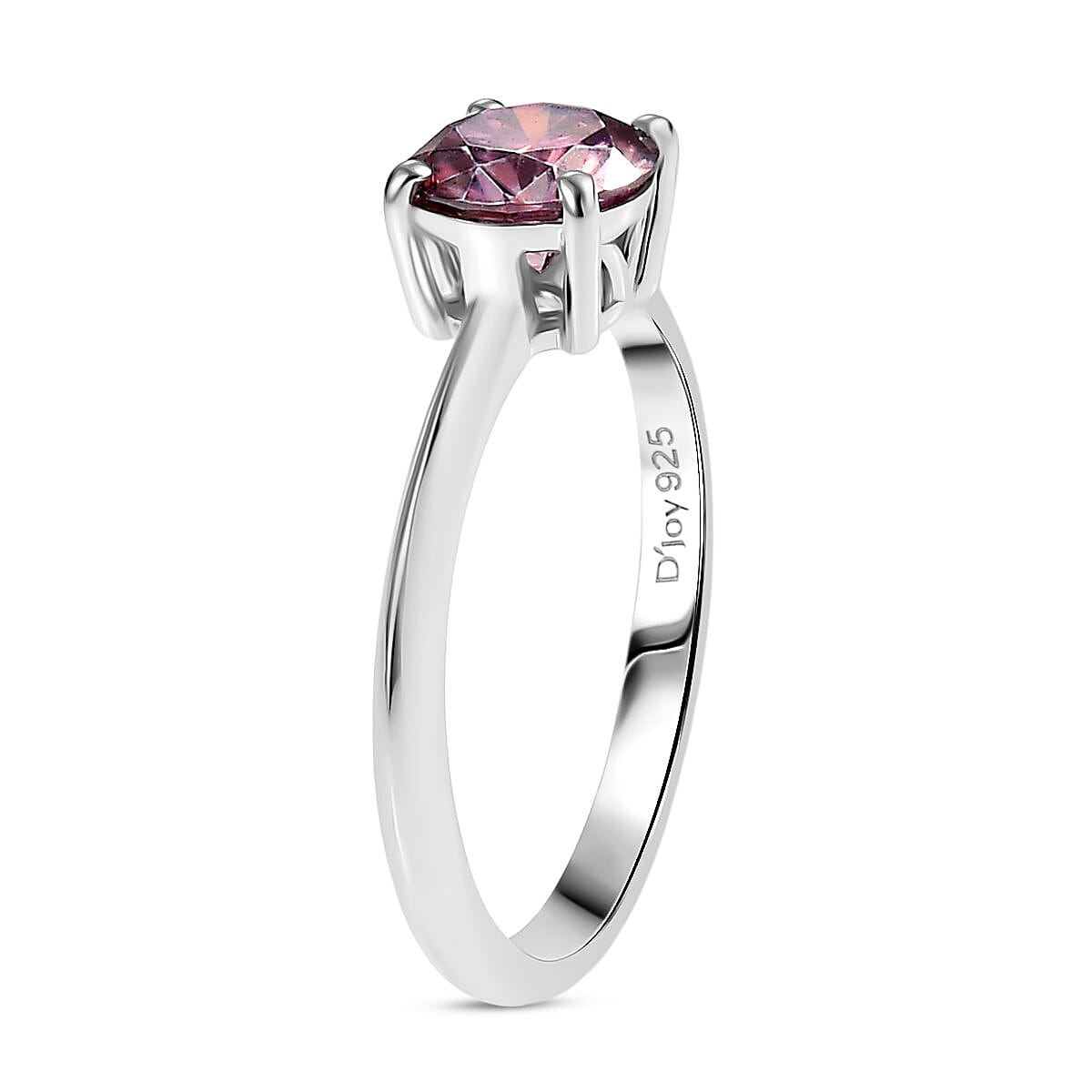 D'Joy Luxury Red Moissanite 1.00 ctw Ring in Rhodium Over Sterling Silver (Size 6.5)