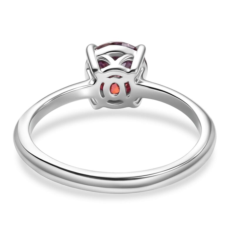 D'Joy Luxury Red Moissanite 1.00 ctw Ring in Rhodium Over Sterling Silver (Size 6.5)