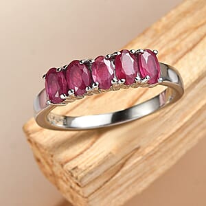 EverTrue Niassa Ruby Ring in Stainless Steel 1.75 ctw (Size 5.0)