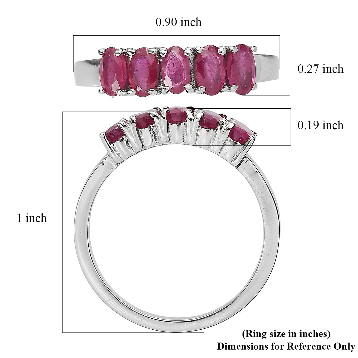 EverTrue Niassa Ruby (FF) 1.75 ctw Ring in Stainless Steel (Size 6.0) image number 5