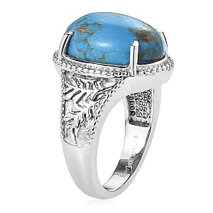 EverTrue Mojave Blue Turquoise 8.20 ctw Ring in Stainless Steel (Size 10.0)