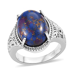 EverTrue Mojave Purple Turquoise 8.40 ctw Ring in Stainless Steel (Size 11.0)
