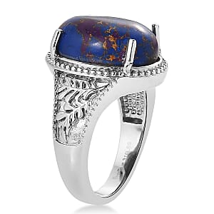 EverTrue Mojave Purple Turquoise 8.40 ctw Ring in Stainless Steel (Size 7.0)
