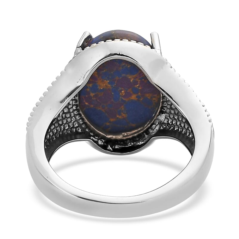 EverTrue Mojave Purple Turquoise 8.40 ctw Ring in Stainless Steel (Size 7.0)