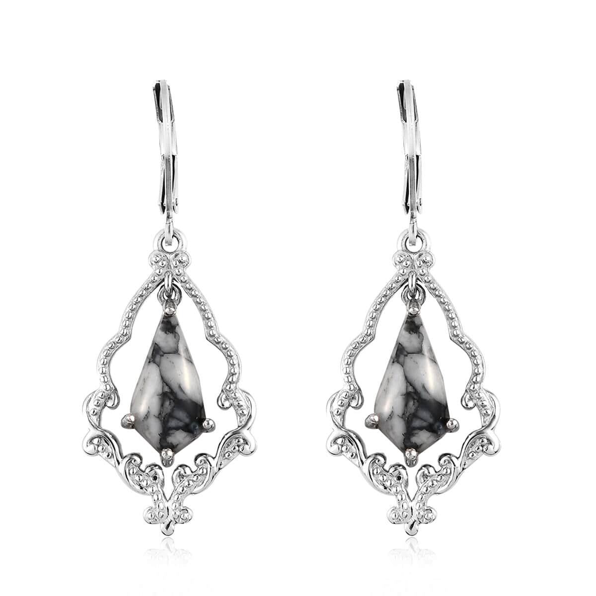 Austrian Pinolith Dangling Earrings in Platinum Over Copper and Stainless Steel 5.60 ctw image number 0