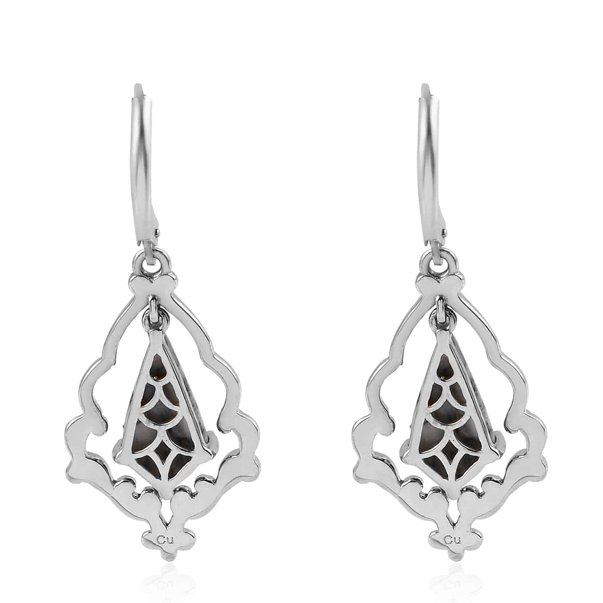 Austrian Pinolith Dangling Earrings in Platinum Over Copper and Stainless Steel 5.60 ctw image number 4