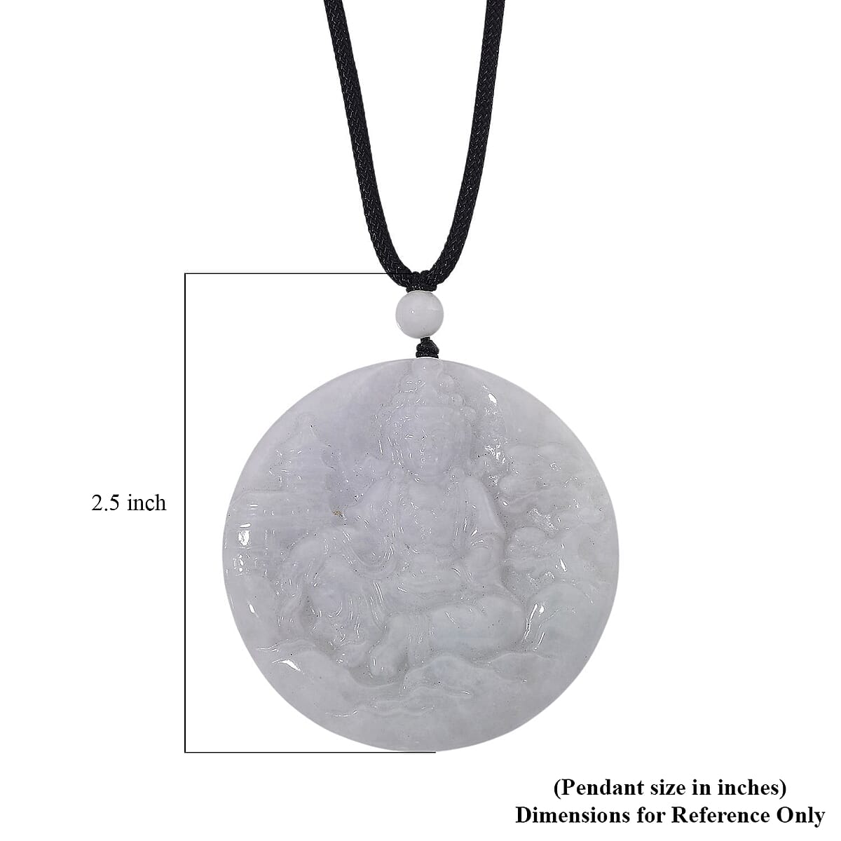 Natural Jade 10.00 ctw Carved Pendant with Black Rope Cord Necklace (28 Inches) image number 6