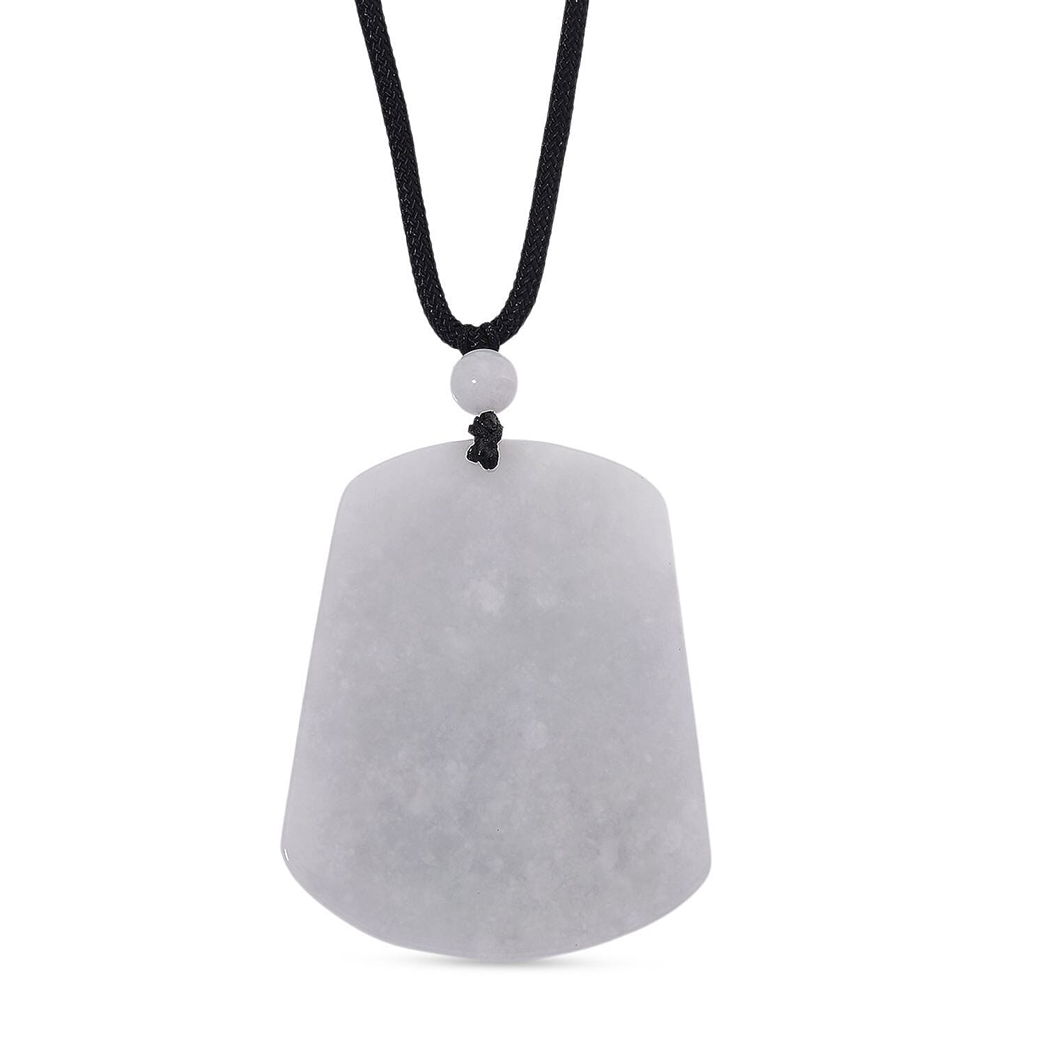 Natural Jade 130.00 ctw Carved Scenery Pendant with Black Rope Cord Necklace 28 Inches