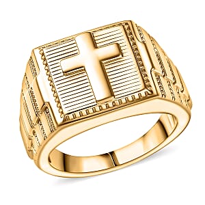 EverTrue Bronzella Collection Faith Line Men's Ring in 18K YG Plated Bronze (Size 11.0)
