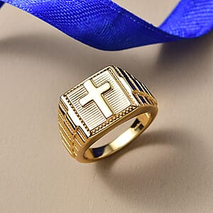 EverTrue Bronzella Collection Faith Line Men's Ring in 18K YG Plated Bronze (Size 11.0)