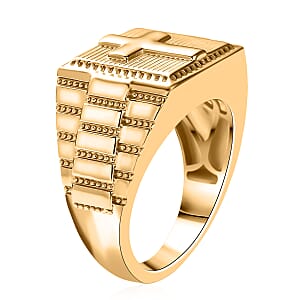 EverTrue Bronzella Collection Faith Line Men's Ring in 18K YG Plated Bronze (Size 13.0)