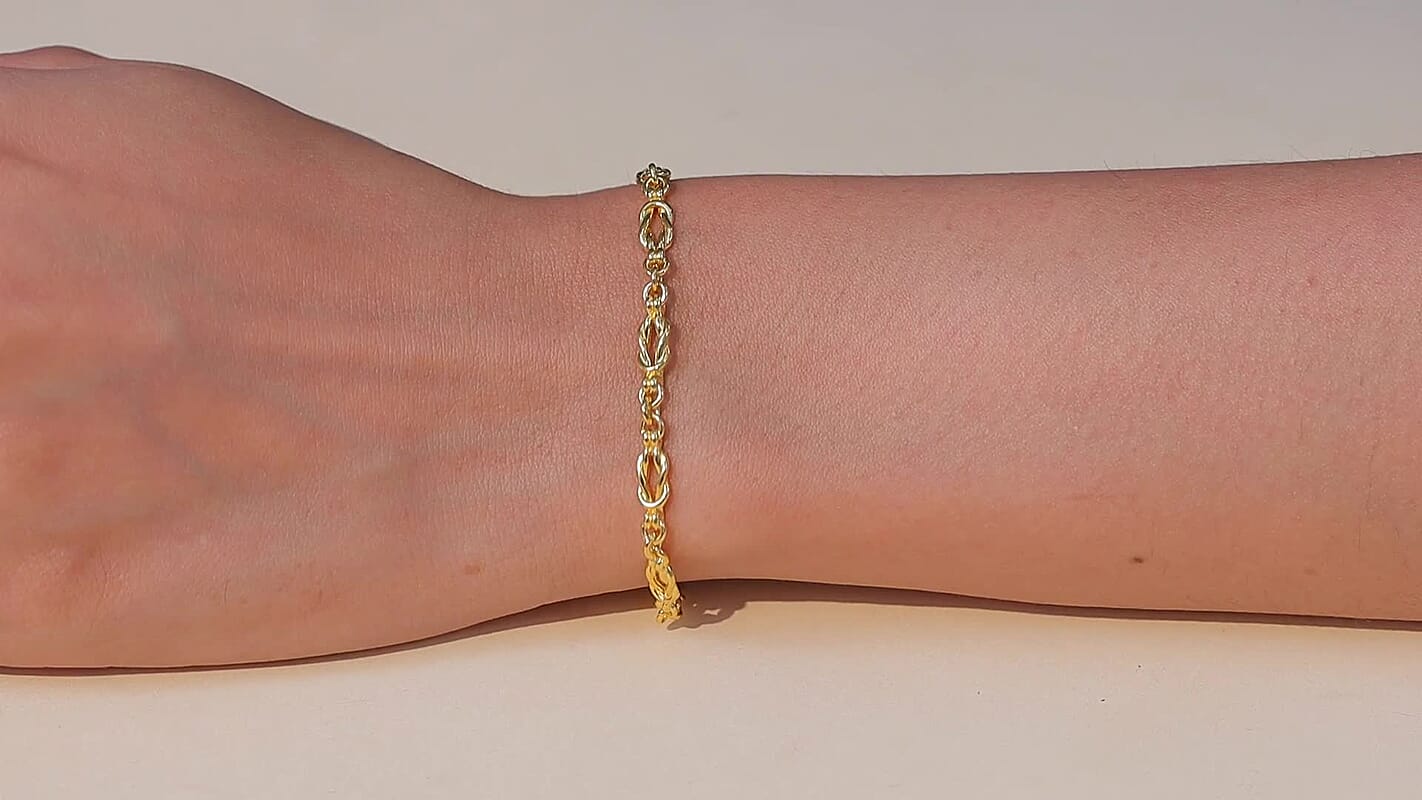 EverTrue Bronzella Collection Flowing Ribbon Bracelet in 18K YG Plated Bronze (6.50 In)