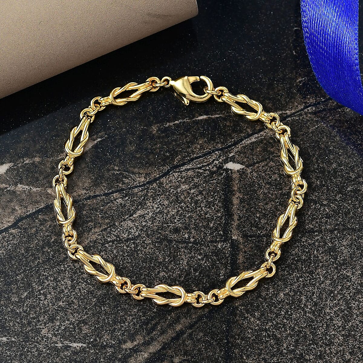 EverTrue Bronzella Collection Flowing Ribbon Bracelet in 18K YG Plated Bronze (6.50 In) image number 1