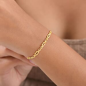 EverTrue Bronzella Collection Flowing Ribbon Bracelet in 18K YG Plated Bronze (6.50 In)