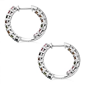 D'Joy Multi-Tourmaline 2.94 ctw Earrings in Rhodium Over Sterling Silver