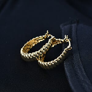 EverTrue Bronzella Collection Ribbed Hoop Earrings in 18K Yellow Gold Plated Bronze