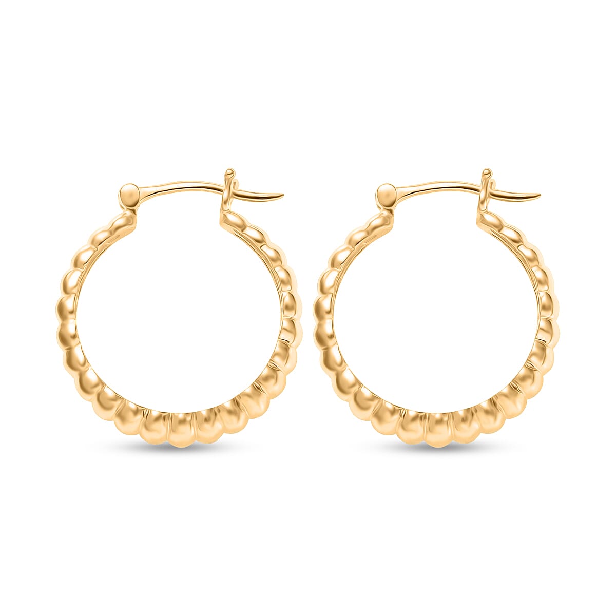 EverTrue Bronzella Collection Ribbed Hoop Earrings in 18K YG Plated Bronze image number 3