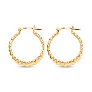 EverTrue Bronzella Collection Ribbed Hoop Earrings in 18K Yellow Gold Plated Bronze