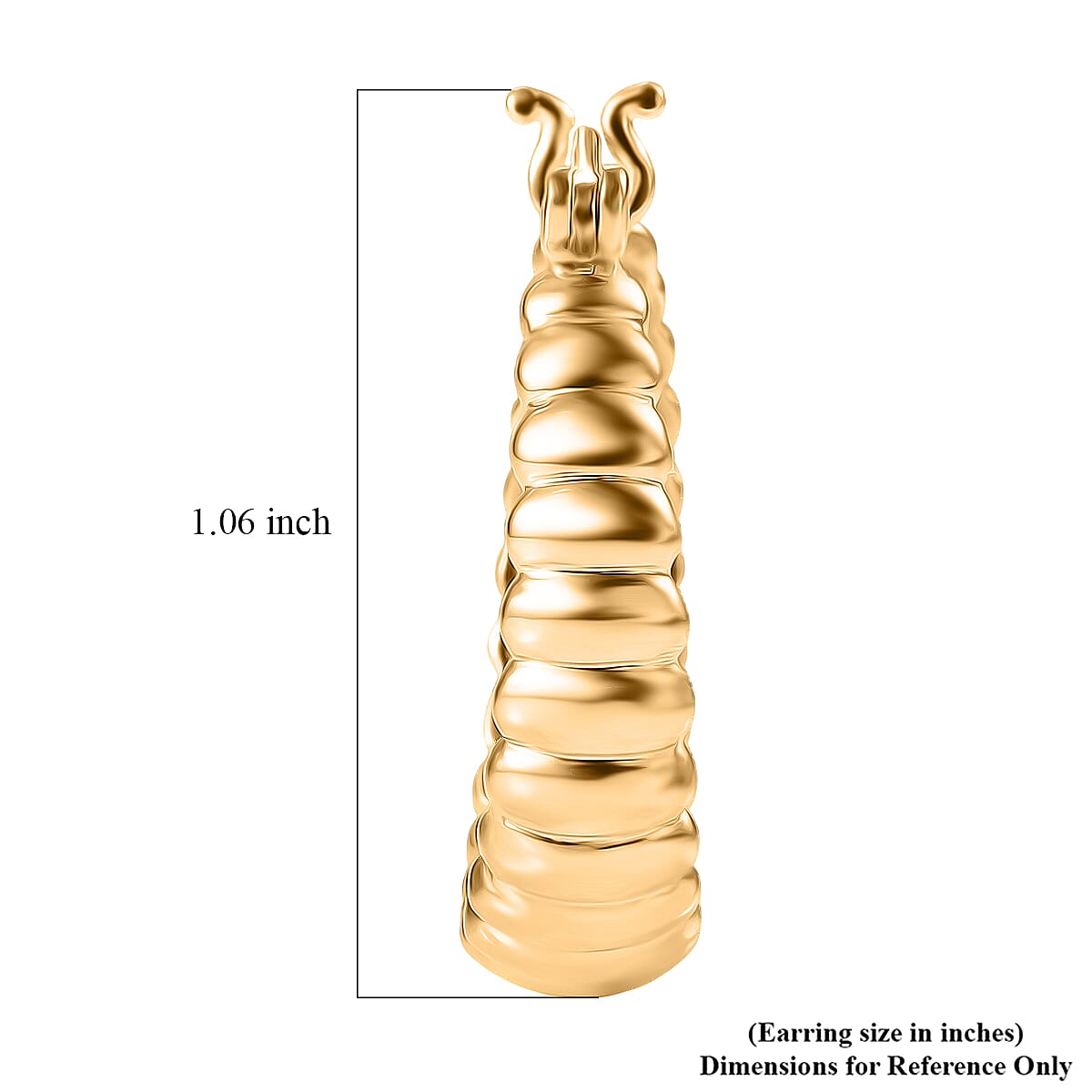 EverTrue Bronzella Collection Ribbed Hoop Earrings in 18K YG Plated Bronze image number 4
