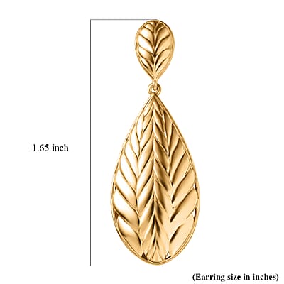 EverTrue Bronzella Collection Leaf Earrings in 18K YG Plated Bronze