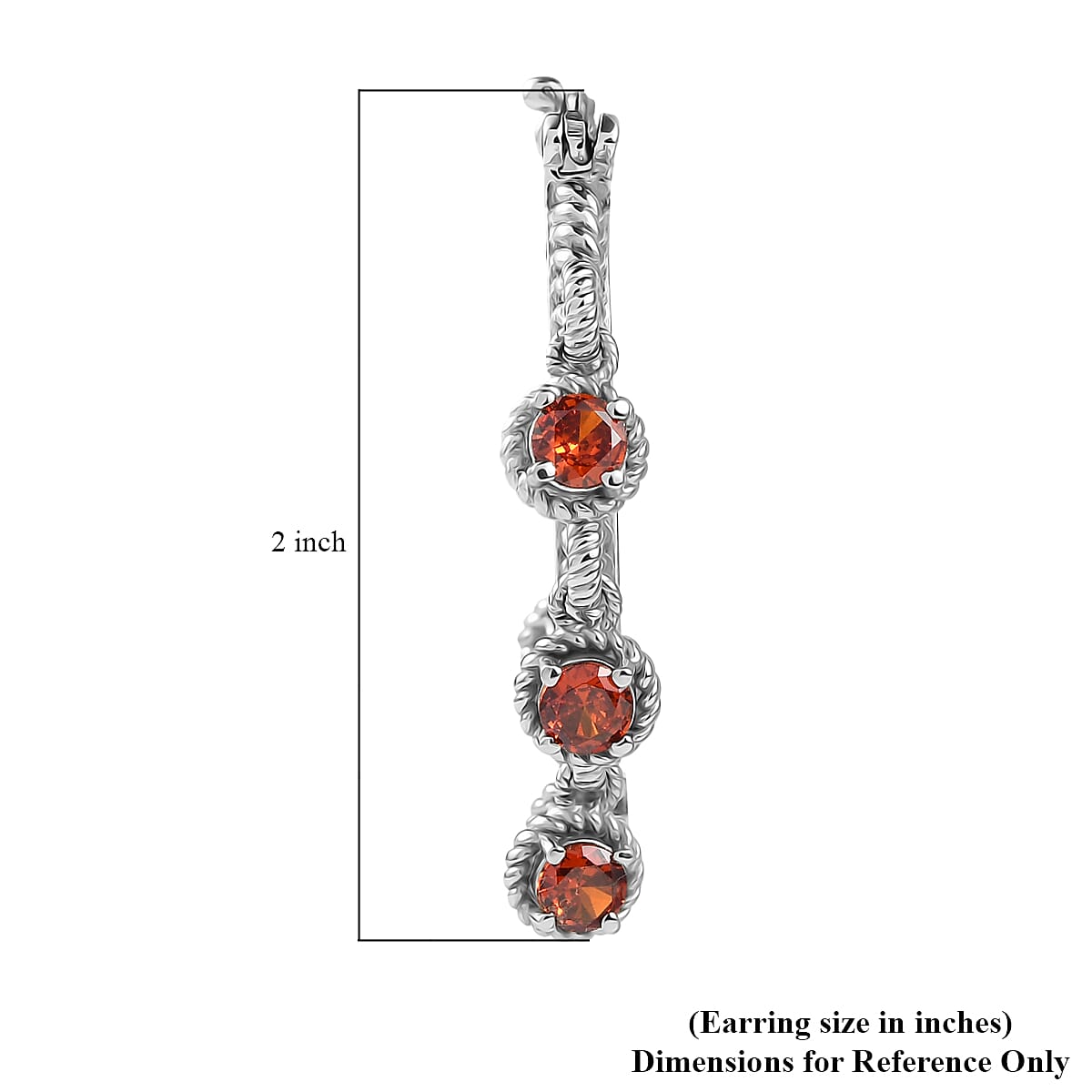 EverTrue Simulated Red Diamond Earrings in Stainless Steel