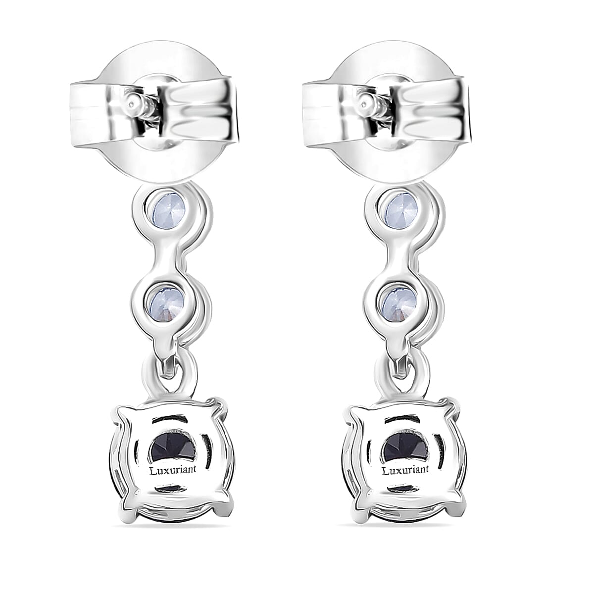 Luxuriant AAA Lab Grown Alexandrite and White Zircon 2.50 ctw Earrings in Rhodium Over Sterling Silver
