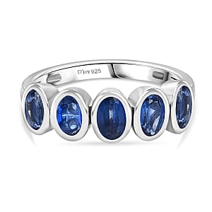 D'Joy Kyanite 1.63 ctw Band Ring in Platinum Over Sterling Silver (Size 11.5)