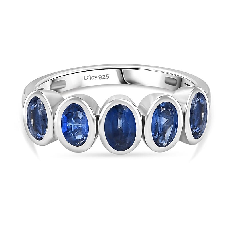 D'Joy Kyanite 1.63 ctw Band Ring in Platinum Over Sterling Silver (Size 11.5)