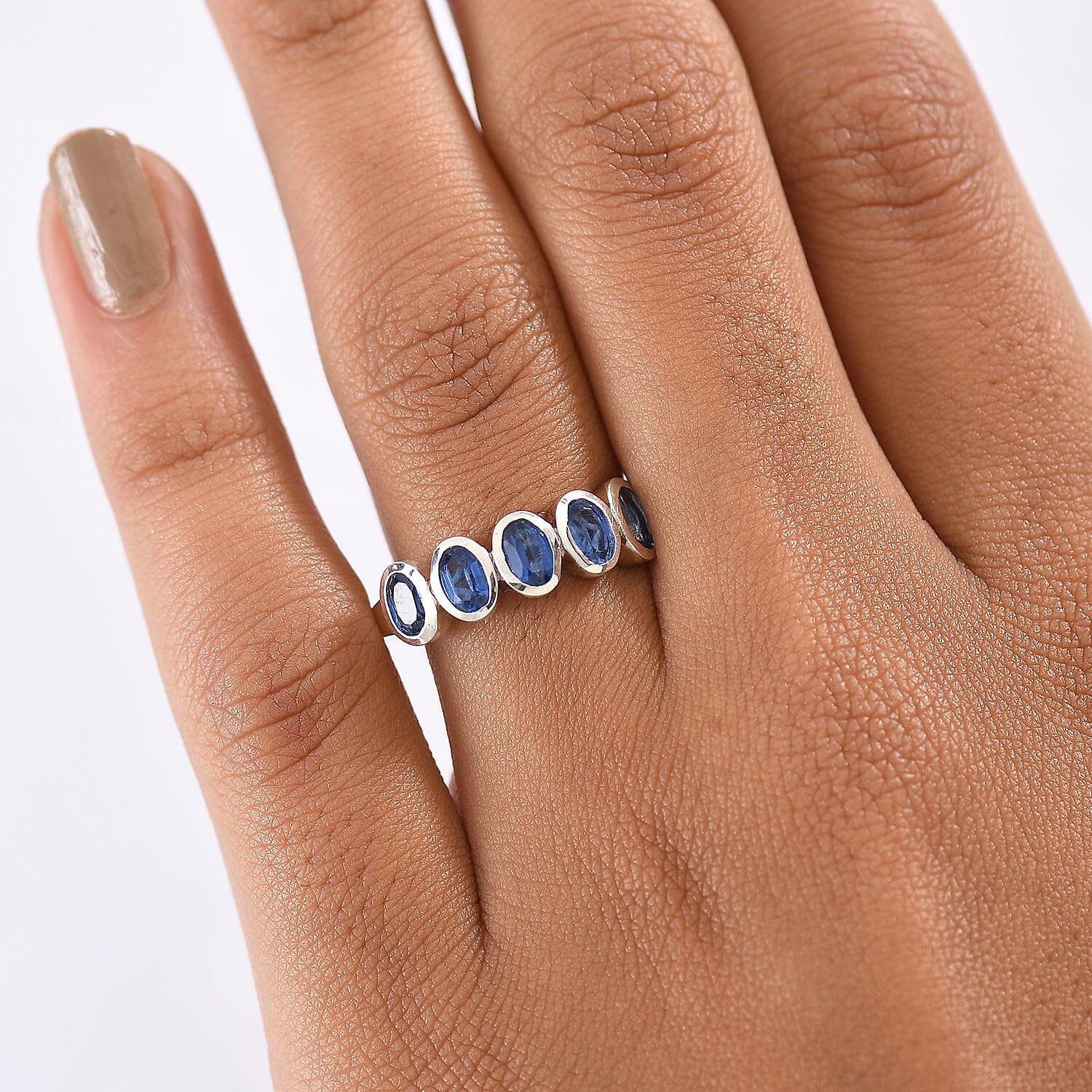 D'Joy Kyanite 1.63 ctw Band Ring in Platinum Over Sterling Silver (Size 11.5)