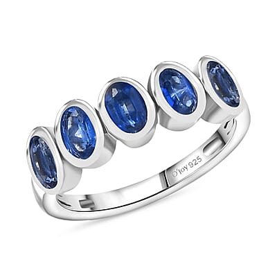 D'Joy Kyanite 1.63 ctw Band Ring in Platinum Over Sterling Silver (Size 11.5)