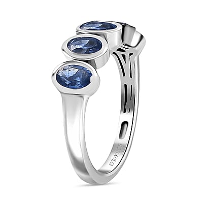 D'Joy Kyanite 1.63 ctw Band Ring in Platinum Over Sterling Silver (Size 11.5)