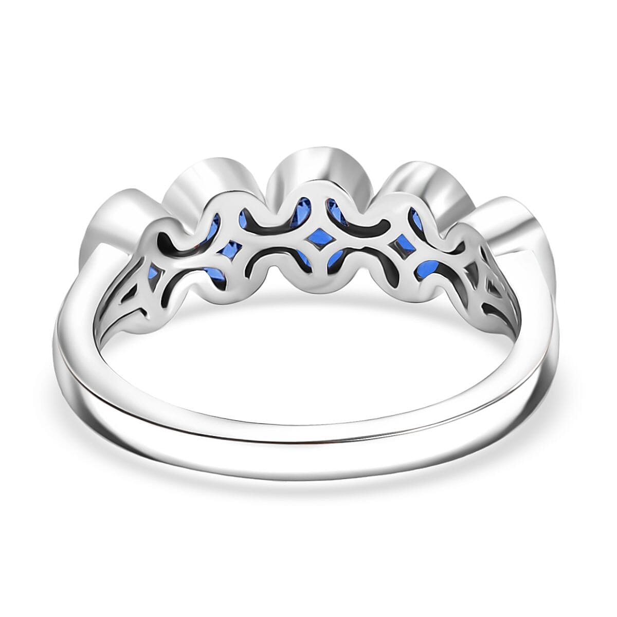 D'Joy Kyanite 1.63 ctw Band Ring in Platinum Over Sterling Silver (Size 11.5)