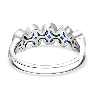 D'Joy Kyanite 1.63 ctw Band Ring in Platinum Over Sterling Silver (Size 11.5)