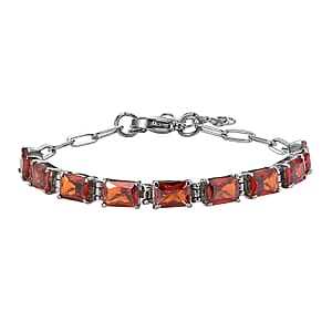 EverTrue Simulated Red Diamond Bracelet in Stainless Steel (6.50 In)