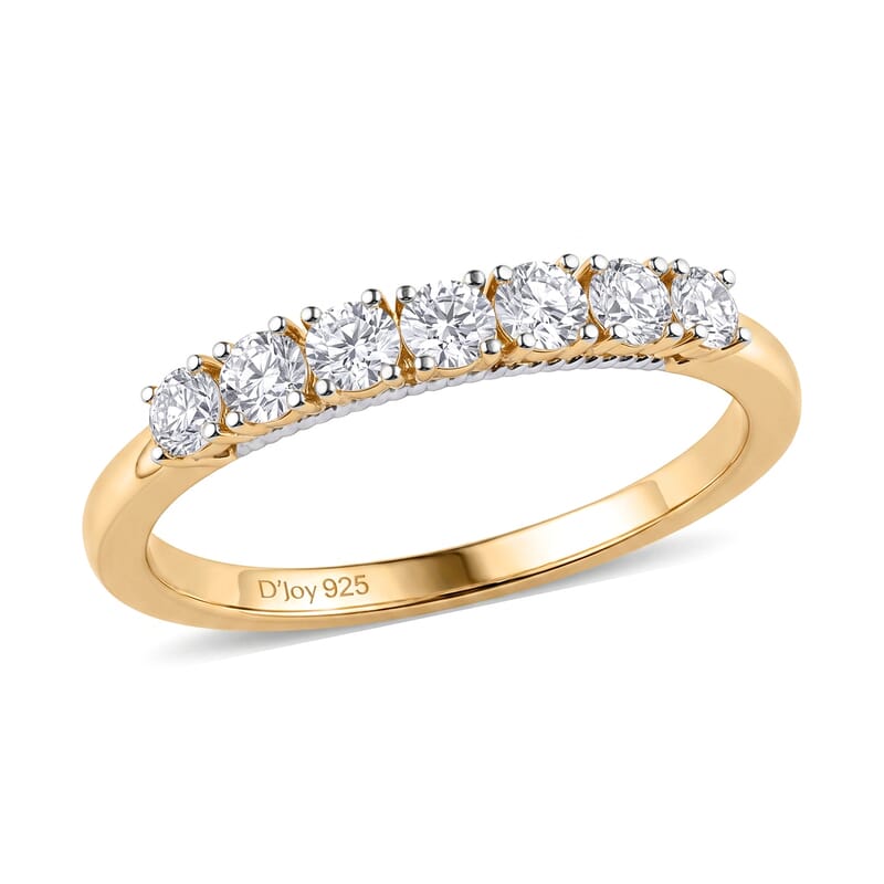 D'Joy Lab Grown Diamond I1 0.50 ctw Ring in 18K Vermeil Yellow Gold Over Sterling Silver (Size 10.0)