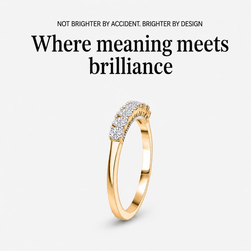 D'Joy Lab Grown Diamond I1 0.50 ctw Ring in 18K Vermeil Yellow Gold Over Sterling Silver (Size 10.0)
