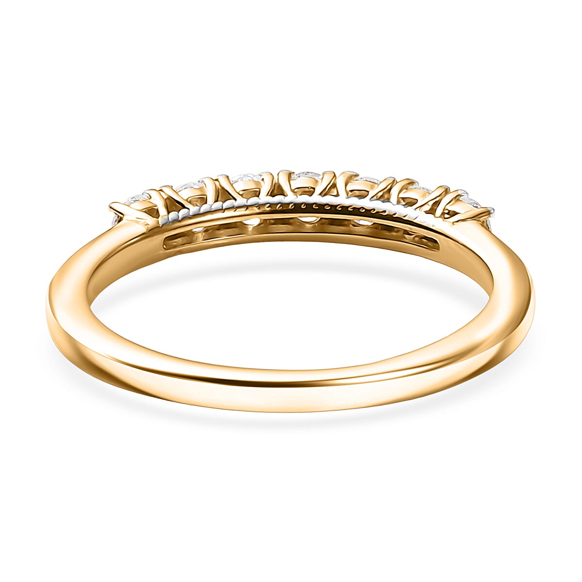 D'Joy Lab Grown Diamond I1 0.50 ctw Ring in 18K Vermeil Yellow Gold Over Sterling Silver (Size 10.0)